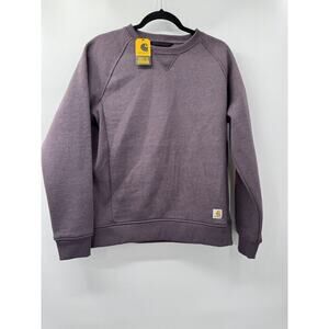 Carhartt Sweatshirt Women's Medium Brown Fleece Lined Relaxed Crew Neck Pullover